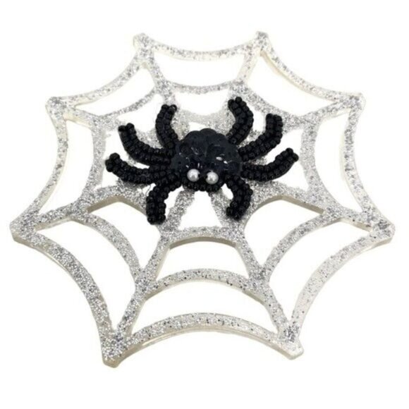 Vintage Hallmark Halloween Spider Spiderweb Pin Boo Bazaar - Picture 1 of 8